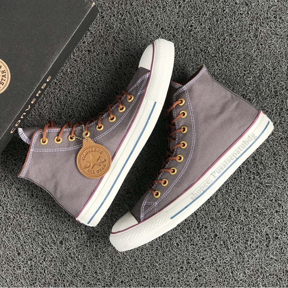 (BAYAR DITEMPAT) Converse Premium Tali Tan High Grey