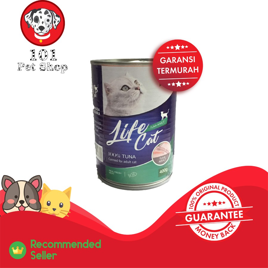 Makanan kucing life cat wet food kaleng 400gr - adult tuna