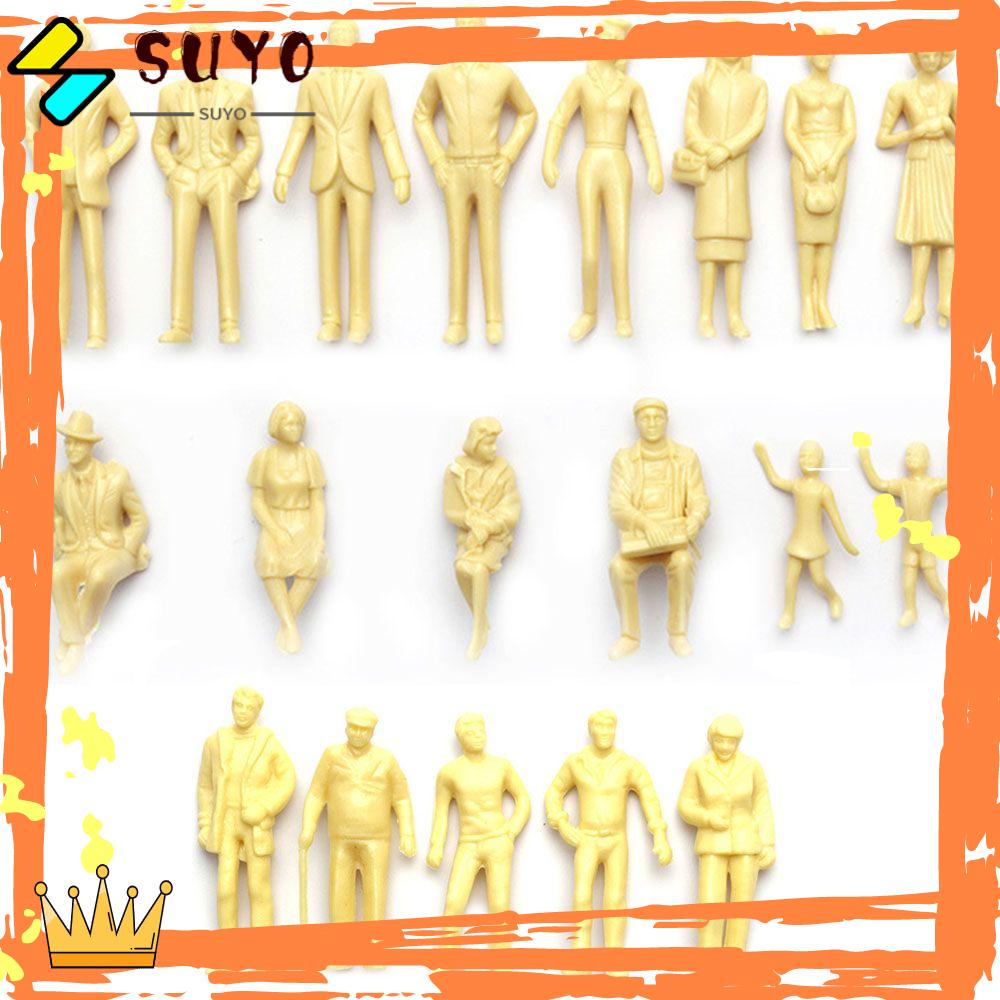 Suyo 100Pcs / Set Miniatur Orang Arsitektural Warna Kulit Untuk Dekorasi DIY