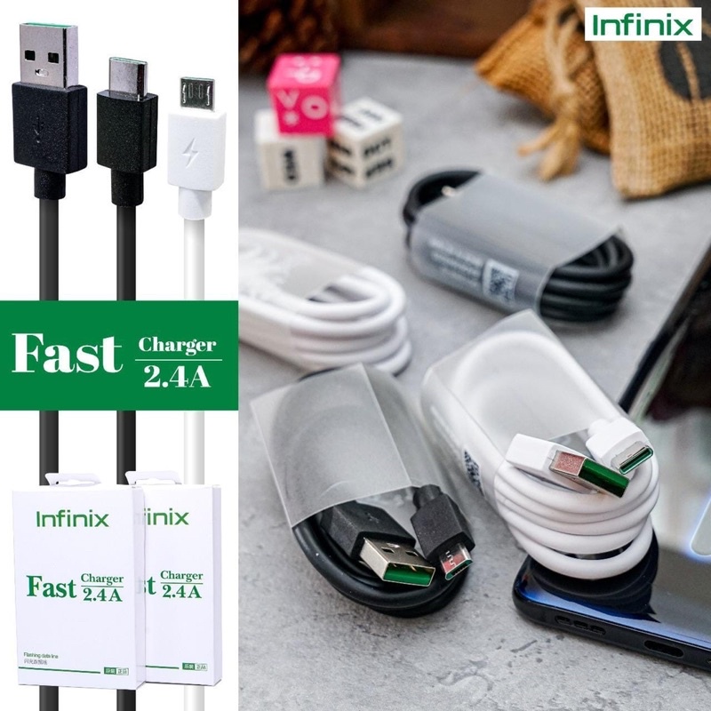 Kabel Data Infinix Tebal Panjang 100cm Fast Charging Original