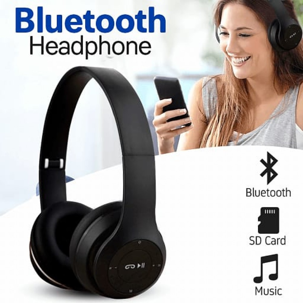 HEADPHONE BLUETOOTH P47 PRO BISA MEMORY CARD RADIO AUX