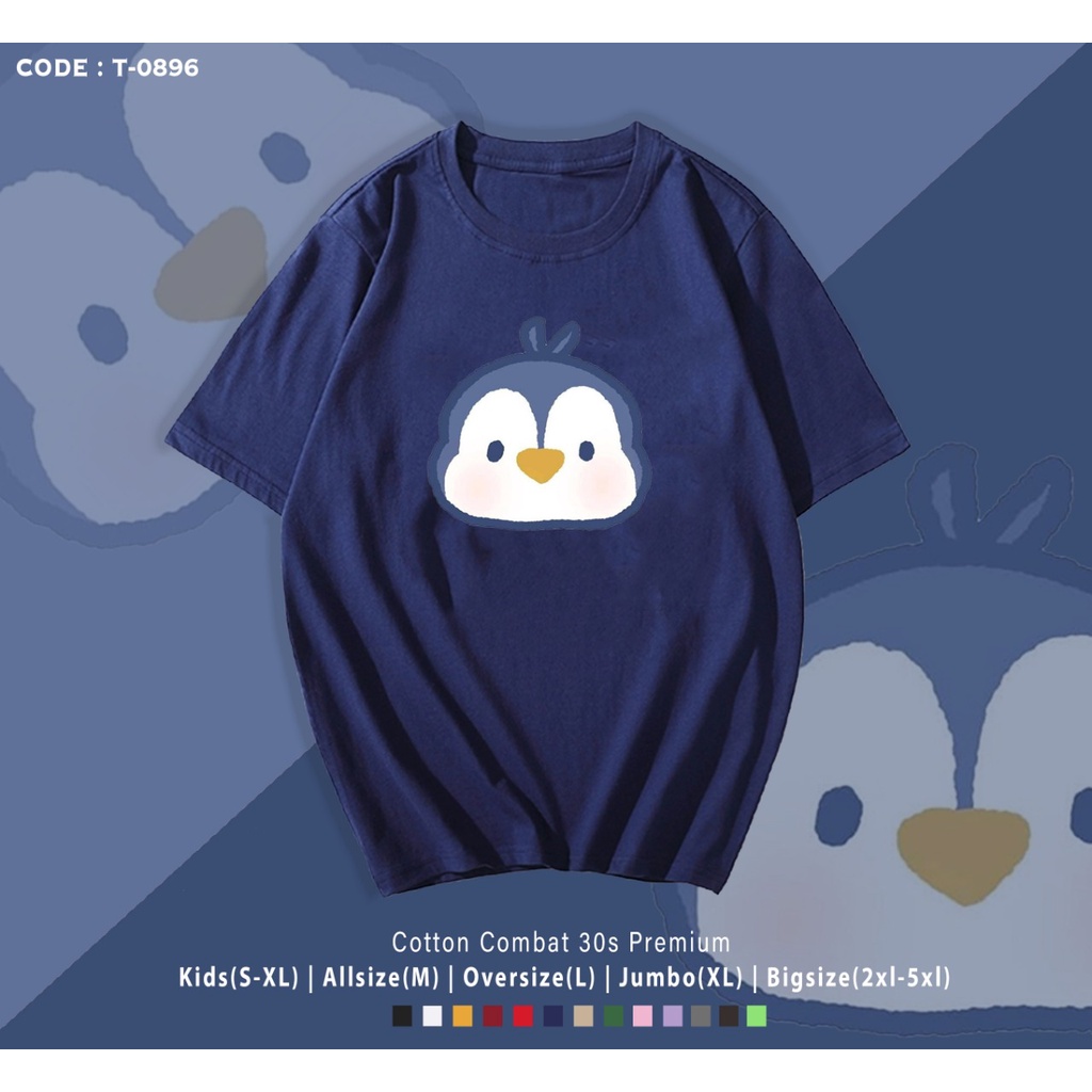 T-SHIRT / KAOS GAMBAR PINGUIN FACE / BAHAN COMBE 30S / TERIMA CUSTOM TEE / RESELLER WELCOME