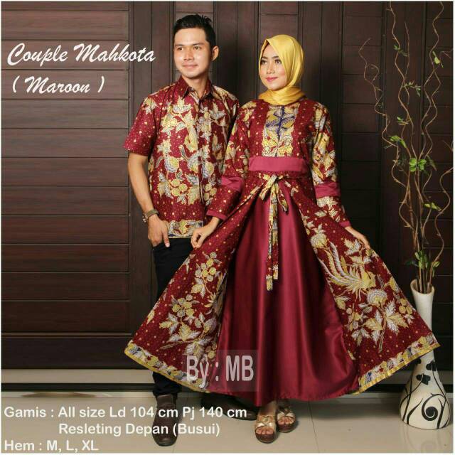 BATIK COUPLE GAMIS BATIK COUPLE KONDANGAN BATIK COUPLE RAMADAN GROSIR COUPLE MAHKOTA