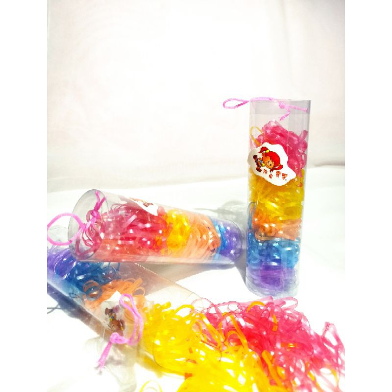 Ikat Rambut/Karet Ikat Rambut / Karet Jepang / Karet Jepang Warna Warni Tabung