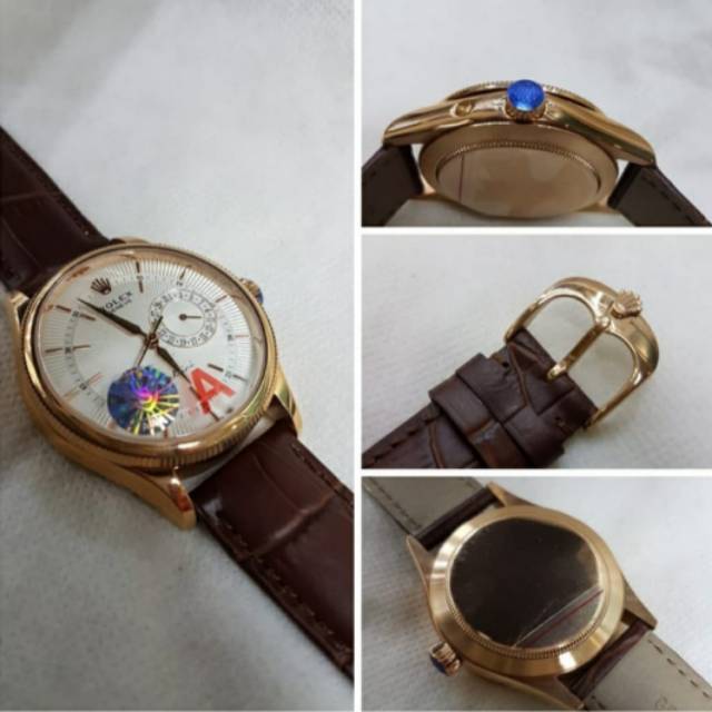 Jam Pria Rolex Geneve Celini Kulit Automatic Ultimate Clone BY LS Factory