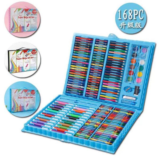 

Promo Pensil Warna Alat Lukis 150 Pcs Crayon Set Anak - 168 Biru