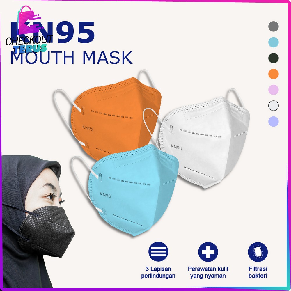 CT C279 Masker KN95 5 Ply Isi 10Pcs Facemask Masker Earloop Masker Kesehatan Sekali Pakai 5 Lapis KN95 Mask