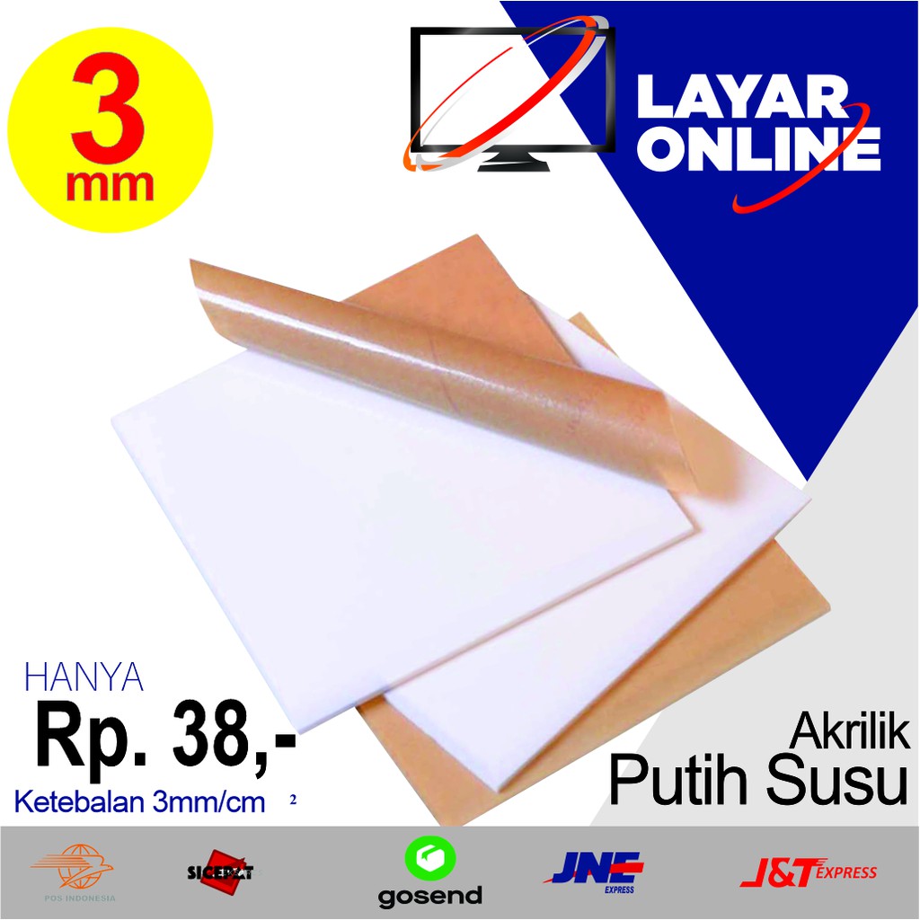 Jual Akrilik Acrylic Putih Susu Mm Rp Akrilik Lembaran Potongan