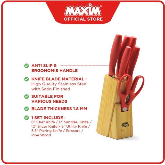 

Promo Maxim Tools 7Pcs Set Pisau Gunting Dapur Stainless Steel Jangan Marfazizi