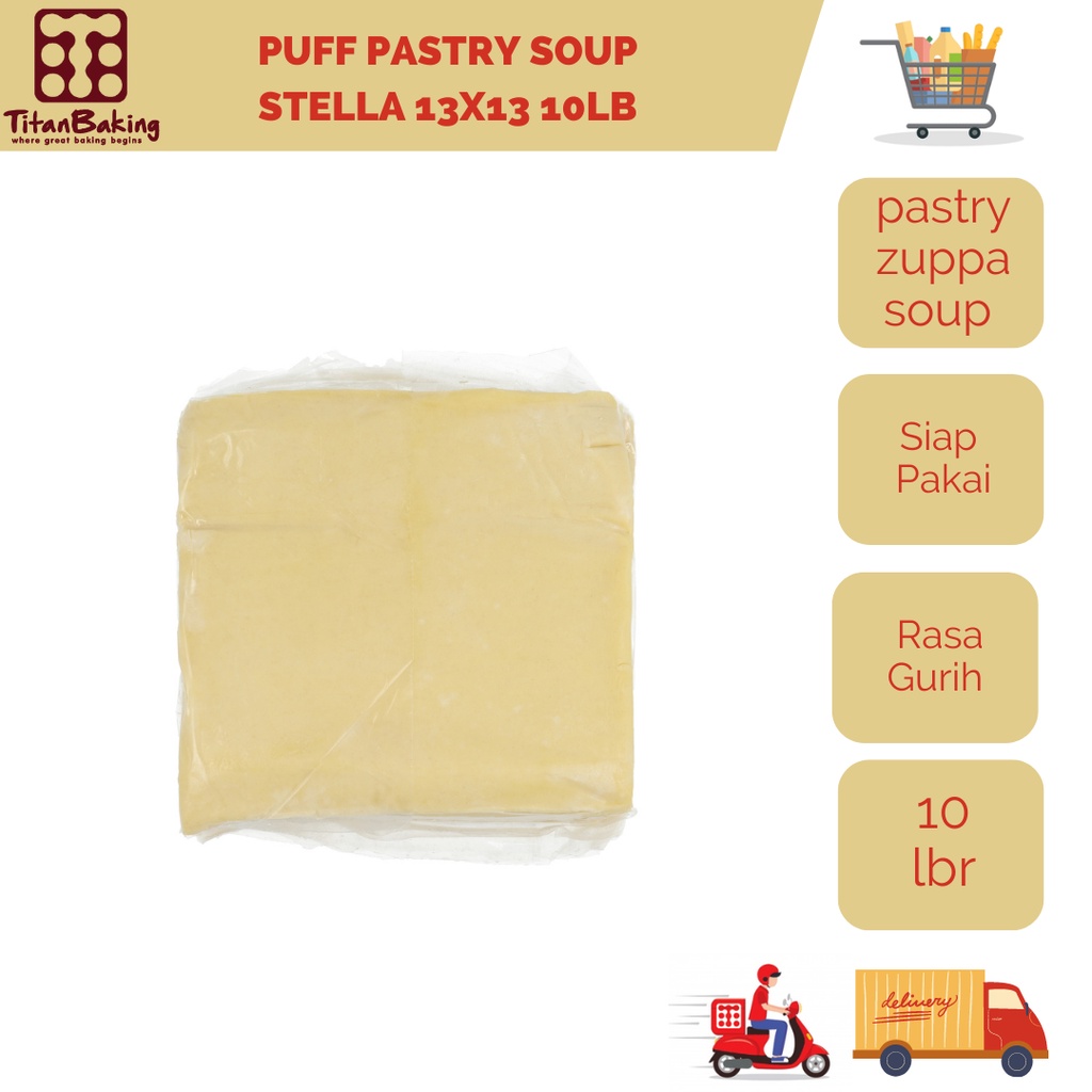 

Puff Pastry Stella Zuppa Soup 13x13 isi 10 lbr / Kulit Zuppa Soup/ Kulit Pastry/Adonan Zuppa
