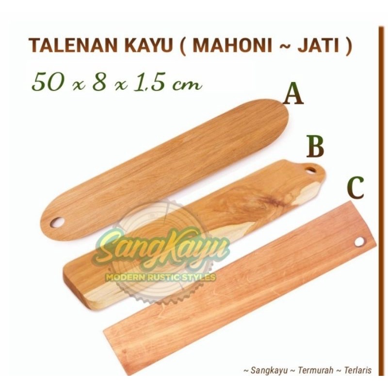 Kayu talenan kayu jati mahoni 50x8x1,5 cm cutting board properti foto - KAYU MAHONI, MODEL C