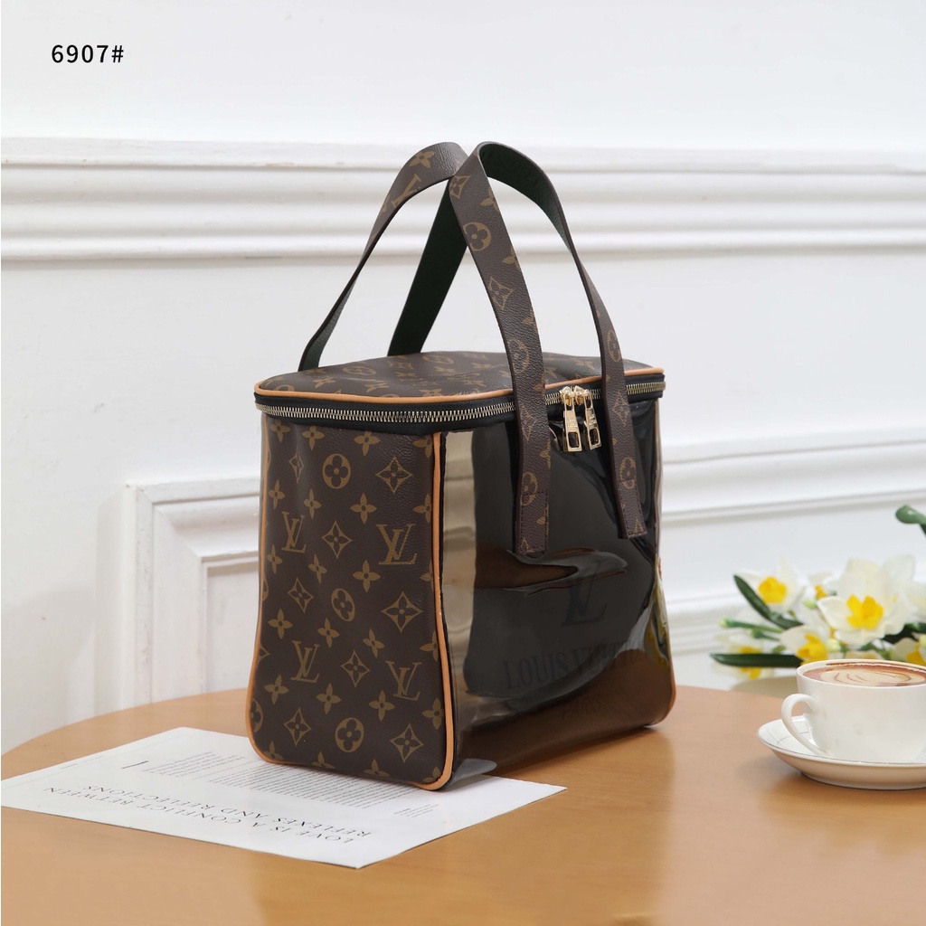 BAG Double Zipper Clear Monogram Handbag 6907