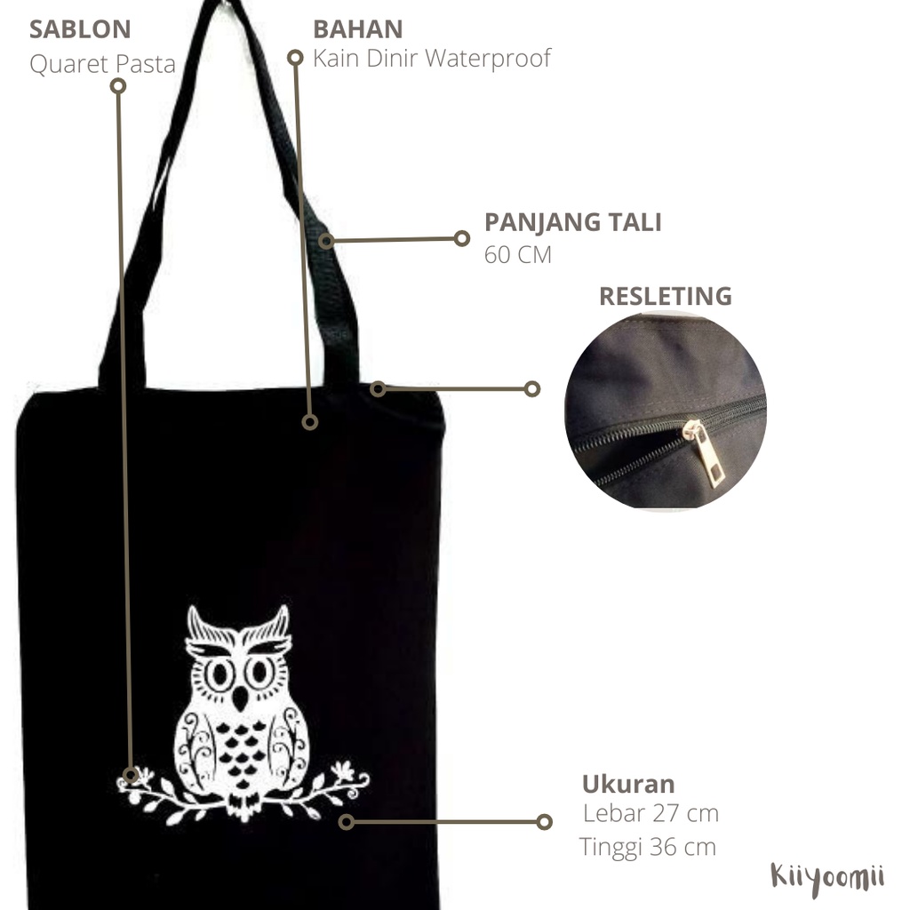 [Bisa bayar di tempat] (ada resletingnya)  New Totebag CUTIE OWL