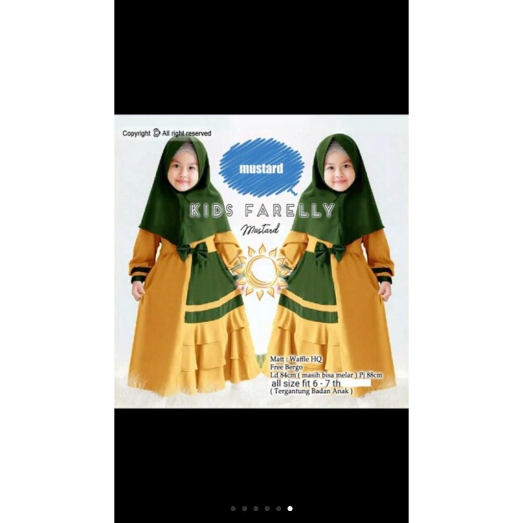 Gamis anak farely 2-10 tahun