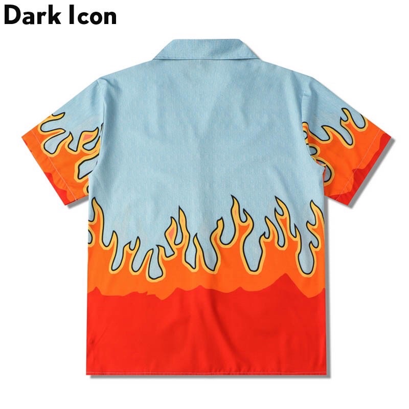 KEMEJA FLAME IMPORT API PRIA KOREA AMERIKA ORIGINAL OVER SIZE HN19