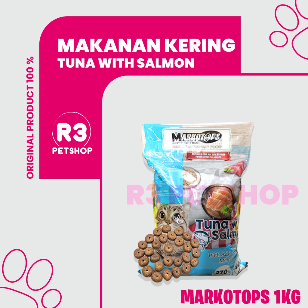 Makanan kucing Markotops 1kg adult Dry food murah