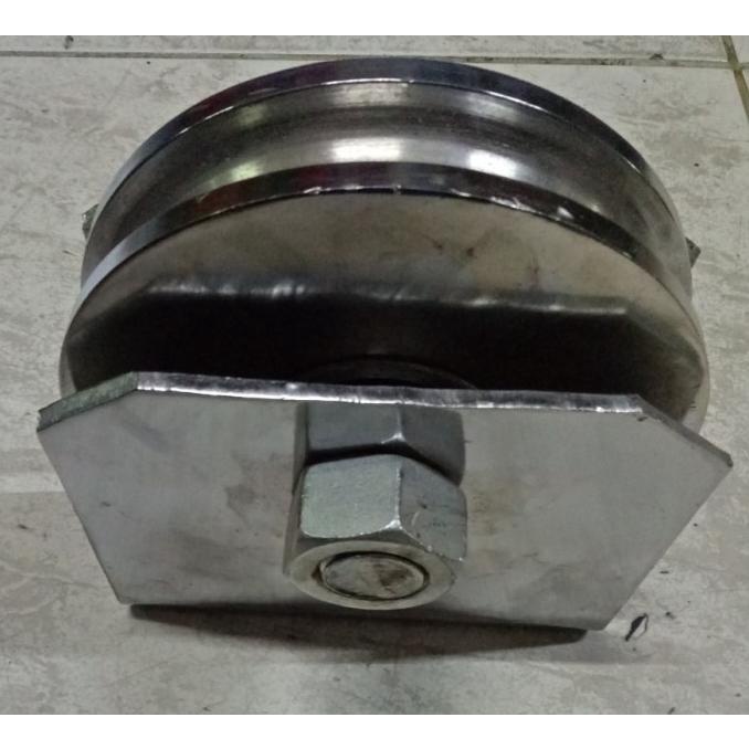 Roda Pagar 15 cm Bulat Besi As Tebal Chrome