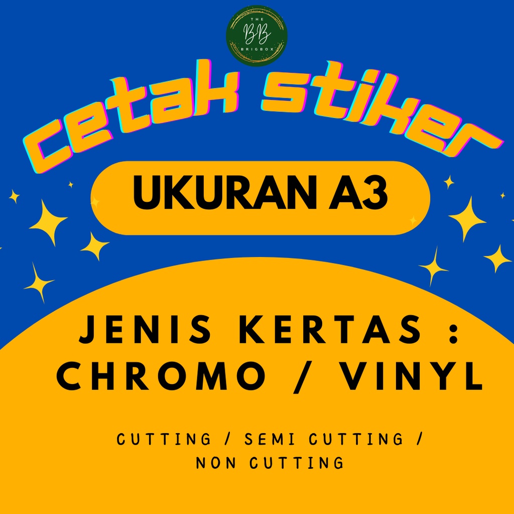 

Stiker Produk Kemasan , Stiker Segel , Stiker Olshop Ukuran A3 Chromo / Vinyl NON CUTTING