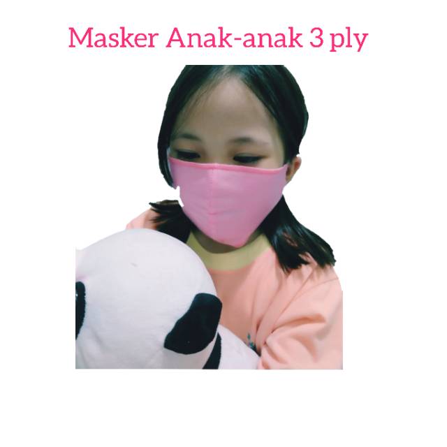 Masker Anak-anak 3 ply, Masker Kain 3 ply Warna Warni, Masker mulut 3 ply untuk Anak