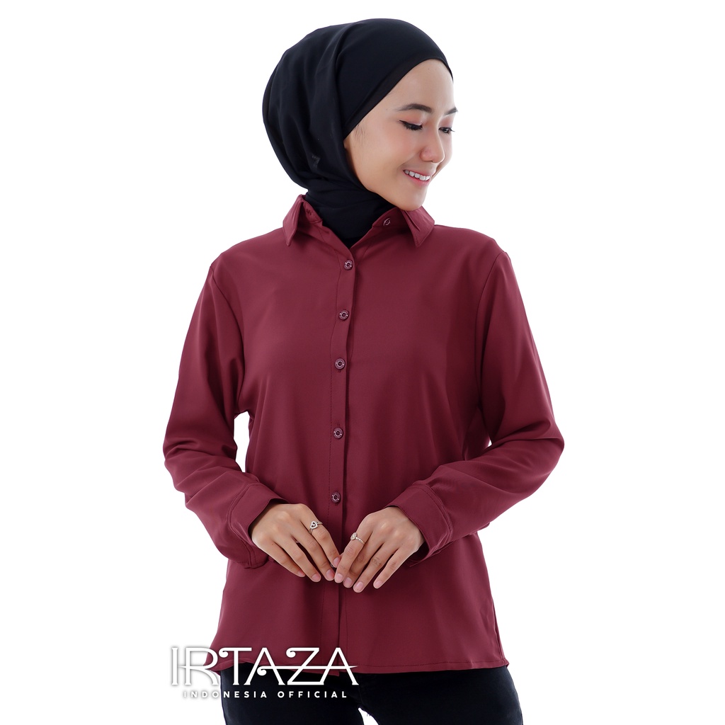Kemeja Wanita Polos Pretty Woman Basic Original Madame Sexy-Maroon