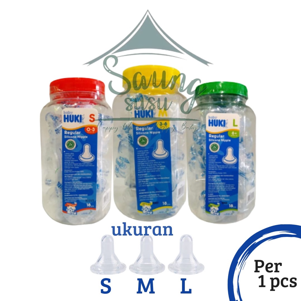 Dot NIPPLE Bayi HUKI Bulat dan Dot Bayi HUKI Dot Orthodontic Gepeng ukuran S M L - Dot HUKI Bulat da