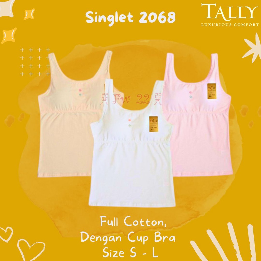 Tangtop Anak Wanita Tally 2068 dengan Miniset Busa Tipis yang bisa dicopot