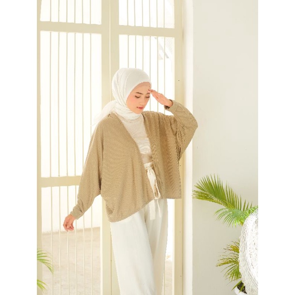 WAFFELY BATWING OUTER | outer knit waffle model batwing oversize