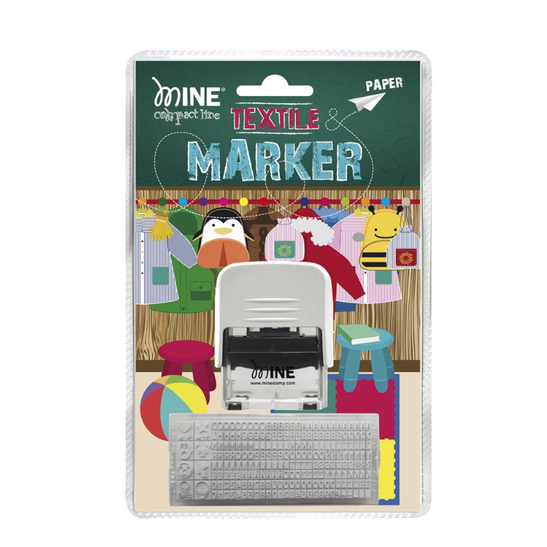 Mine Stamp - Textile Marker Compact (STAMPEL) pencetak label nama/ stample