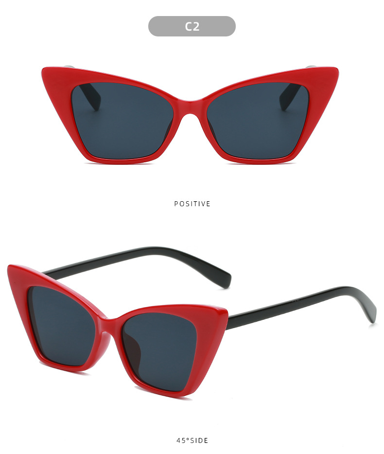 CATEYE 2022 Kacamata Hitam Cat Eye Vintage Retro Lensa Cermin UV400 Frame Metal Untuk Wanita