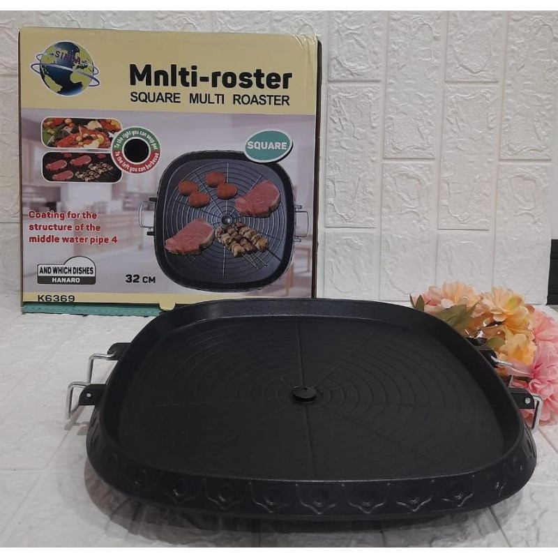 Hanaro Square Multi Roaster 32cm / BBG HOT PLATE / Stone BBQ grill pan