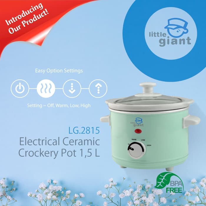 KHUSUS GOJEK GRAB Little Giant Electrical Ceramic Crockery Pot 1,5L