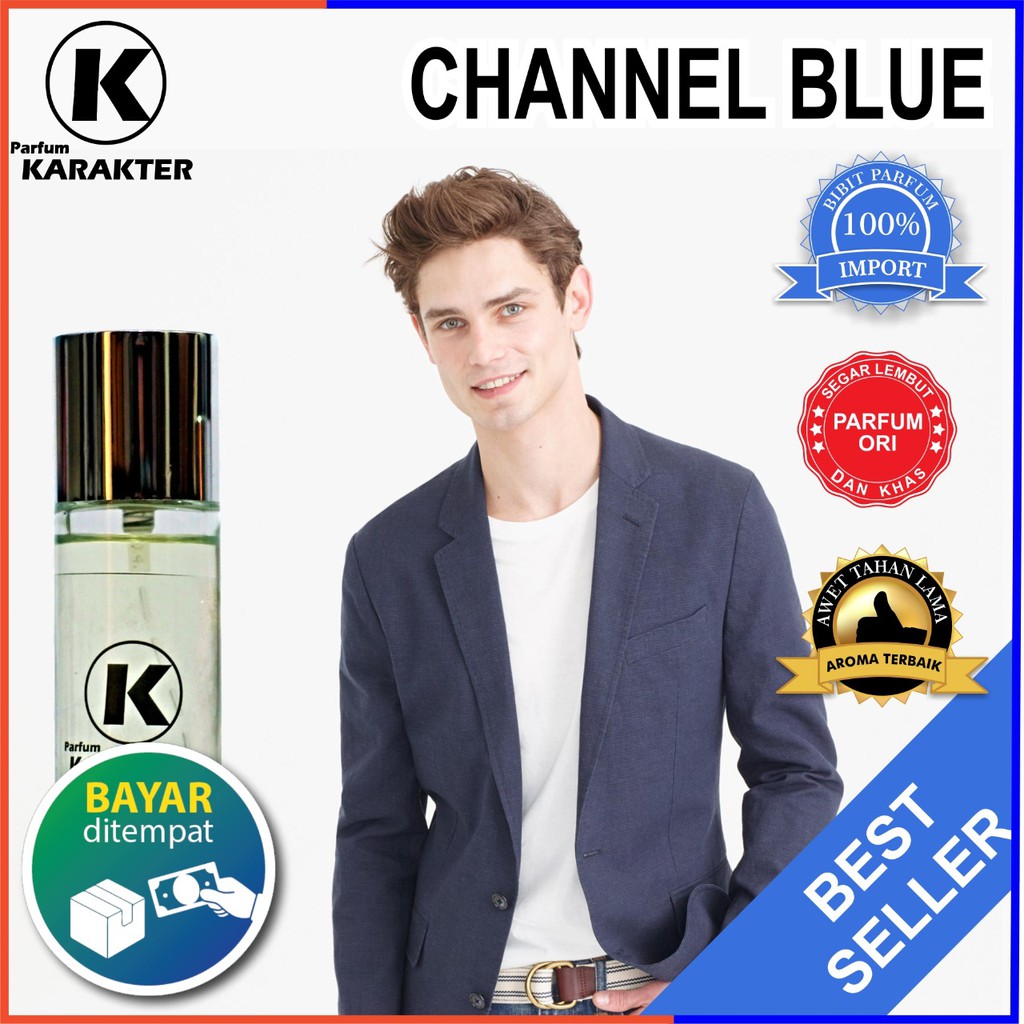 Bisa Cod | Parfum Cowok Chanel Blue  Bibit Parfum Import  Wangi  Kemasan 30ml