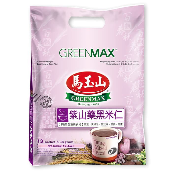 

GREENMAX Yam & Mixed Cereal (13 sachets x 38gr) - Sereal Vegan Pengganti Sarapan