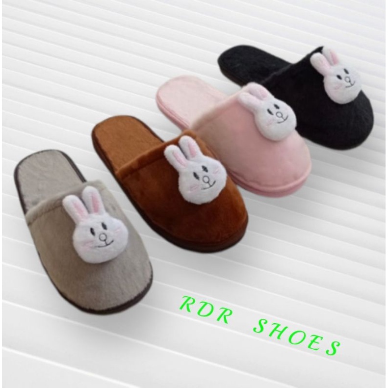 sandal rumah selop bulu korea ( bustong rabbit )