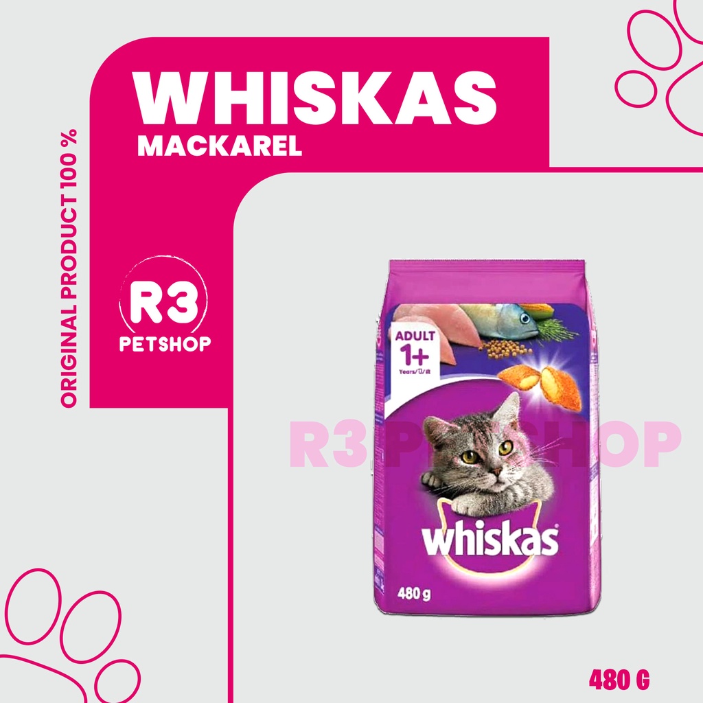 Makanan kucing kering premium WHISKAS Adult 480gr ALL VARIAN - Catfood premium