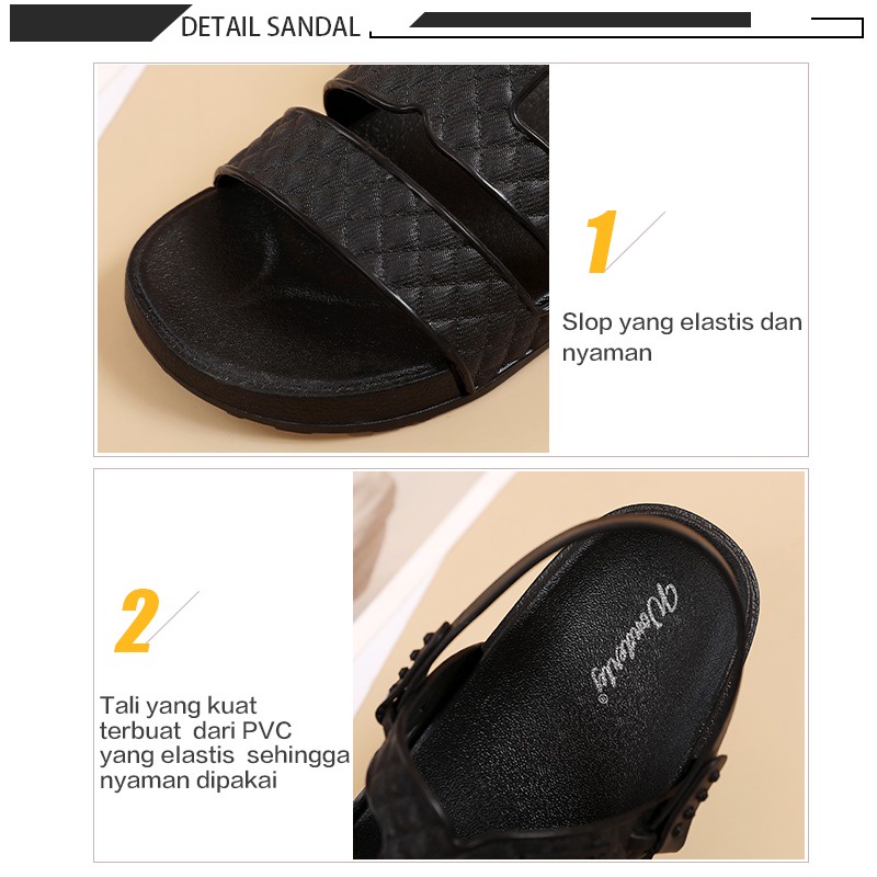 Wonderly Sandal Slop Wanita Flat 2021-5 PVC