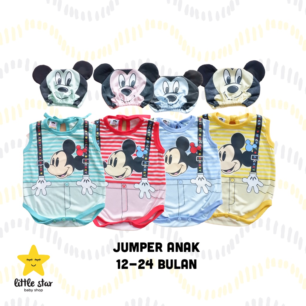 Oyuki Setelan Jumper Topi Anak Bayi Cewek Cowok | Hansop Mickey Mouse Disney