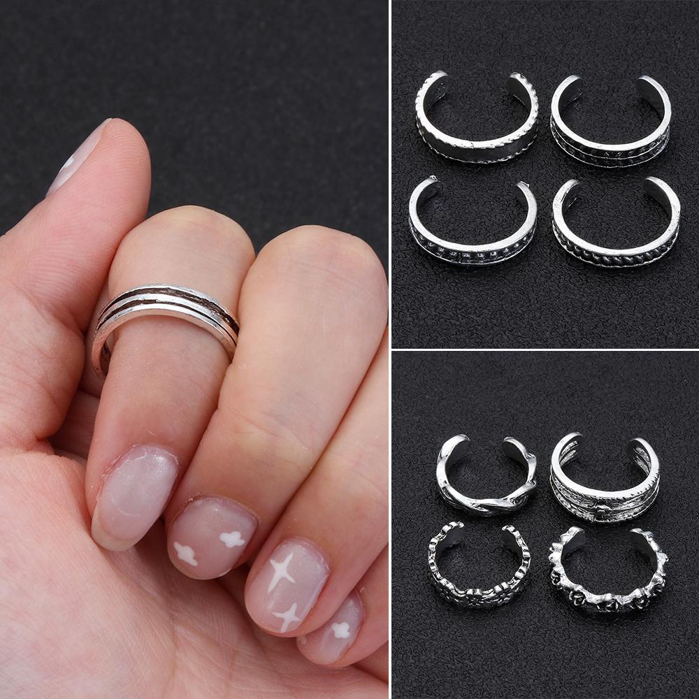 Lily 12PCS/SET Cincin Jari Wanita Lady Musim Panas Open Knuckle Foot Ring