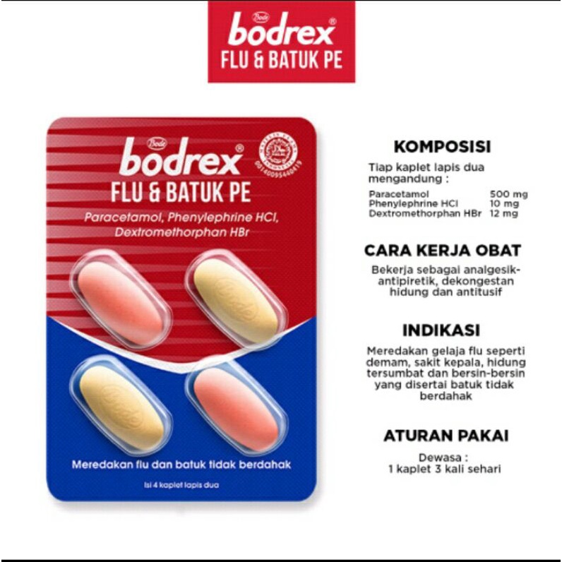 Bodrex Flu &amp; Batuk Tidak Berdahak PE @4 Tablet