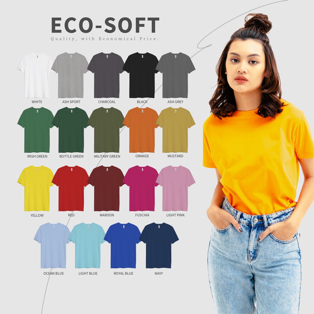 YARN &amp; SPINDLE Kaos Polos Ecosoft  Tshirt 30s cotton ringspun Unisex