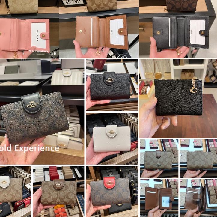 Wow Murah Meriah.. COACH Ladies folding purse card bag pocket wallet signature canvas wallet corner 