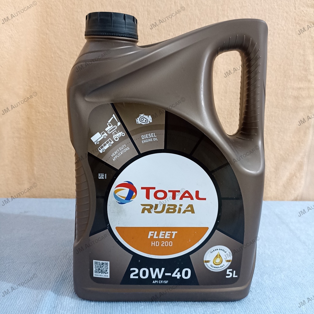 Oli Mesin Total Rubia Fleet HD 200 SAE 20W-40 ukuran galon 5 liter (oli mobil)
