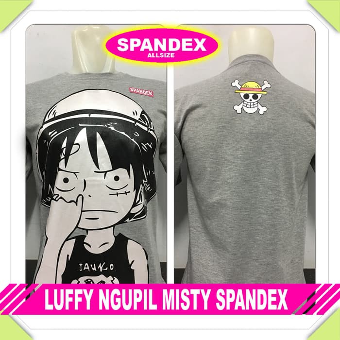 kaos distro kartun onepiece LUFFY NGUPIL MISTY - , L