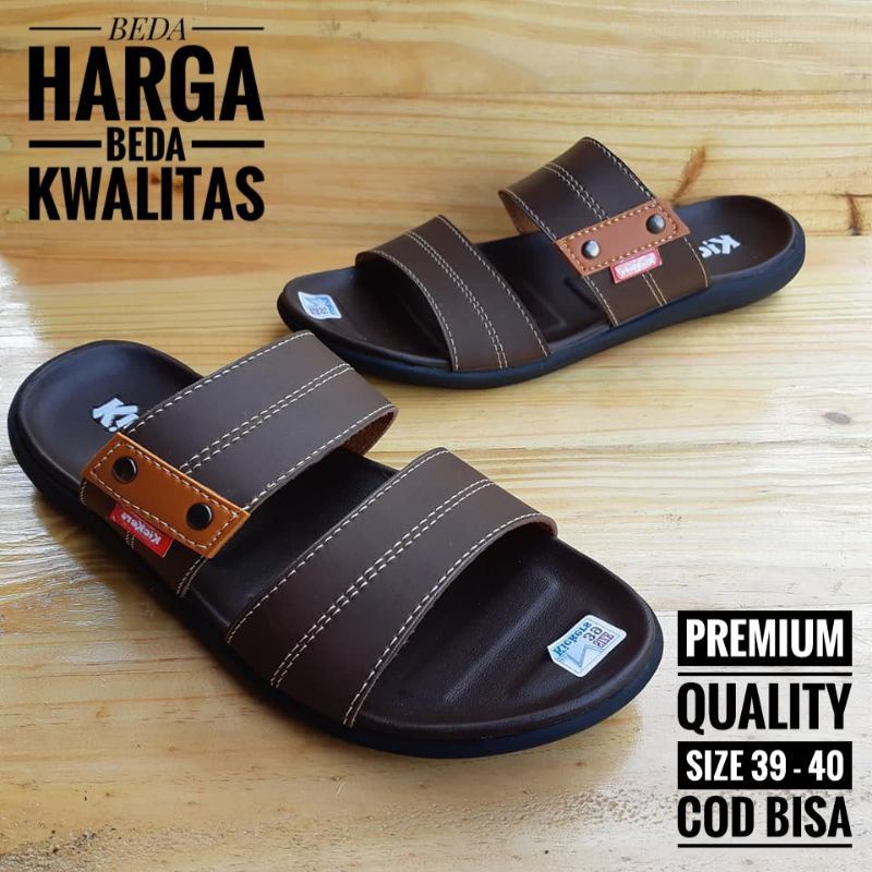 Sandal Kickers Casual Pria Sendal Pria Kickers Slop Selop Slip On Kulit Cowok Premium