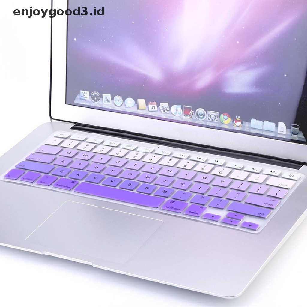 Case Pelindung Keyboard Bahan Silikon Warna Pelangi Untuk Imac Macbook Pro 13 15 Inch