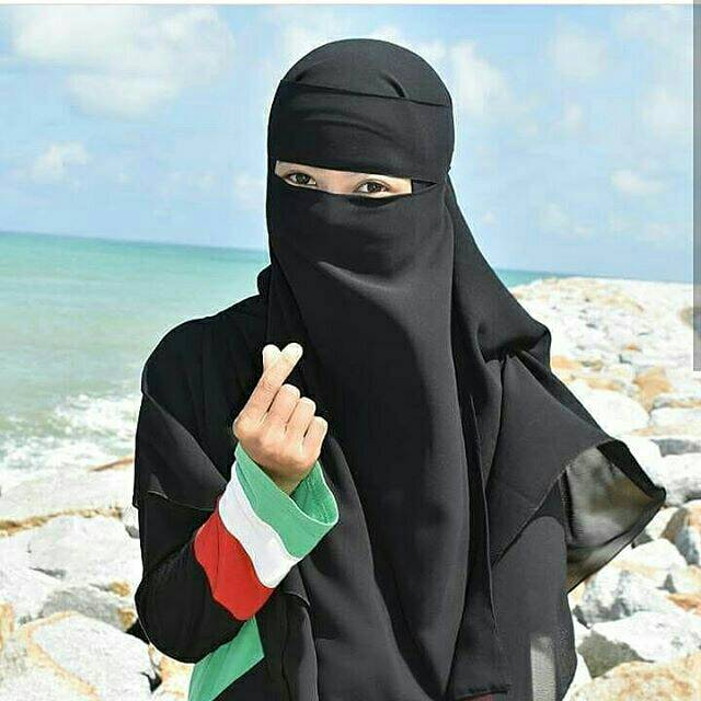 Cadar Bandana Niqab Bandana Sifon arab Silky Jetblack