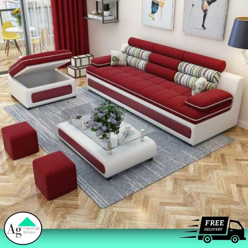 SOFA RUANG TAMU MINIMALIS  MODERN SOFA L MINIMALIS