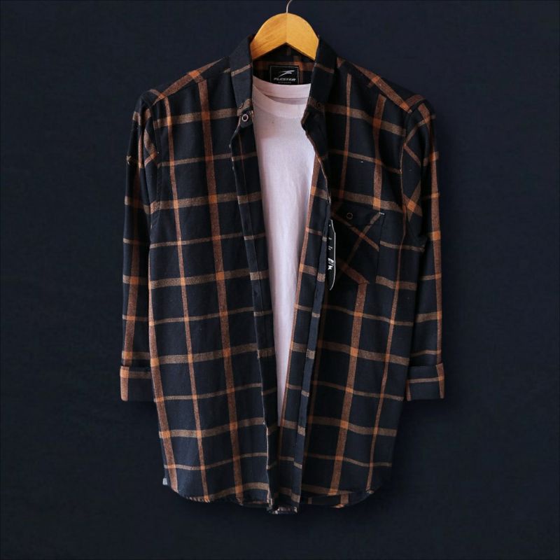 flanel kotak kotak best seller baju flanel unisek