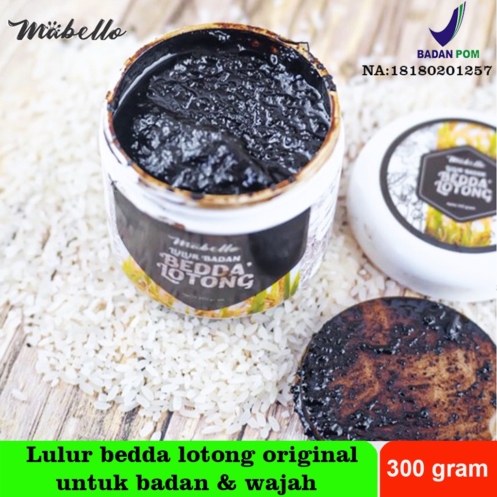 MABELLO lulur pemutih badan lulur hitam untuk badan lulur beda lotong lulur bedda lontong mabelo original 99%halal sudah BPOM