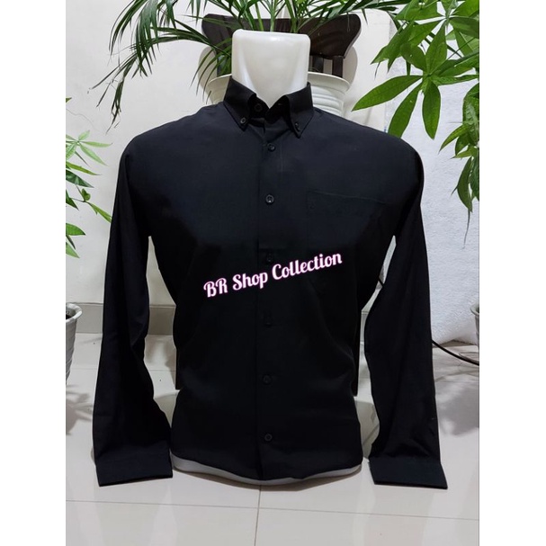 Kemeja polos slimfit putih hitam lengan panjang dan pendek jumbo big size S M L XL XXL XXXL 2XL 3XL